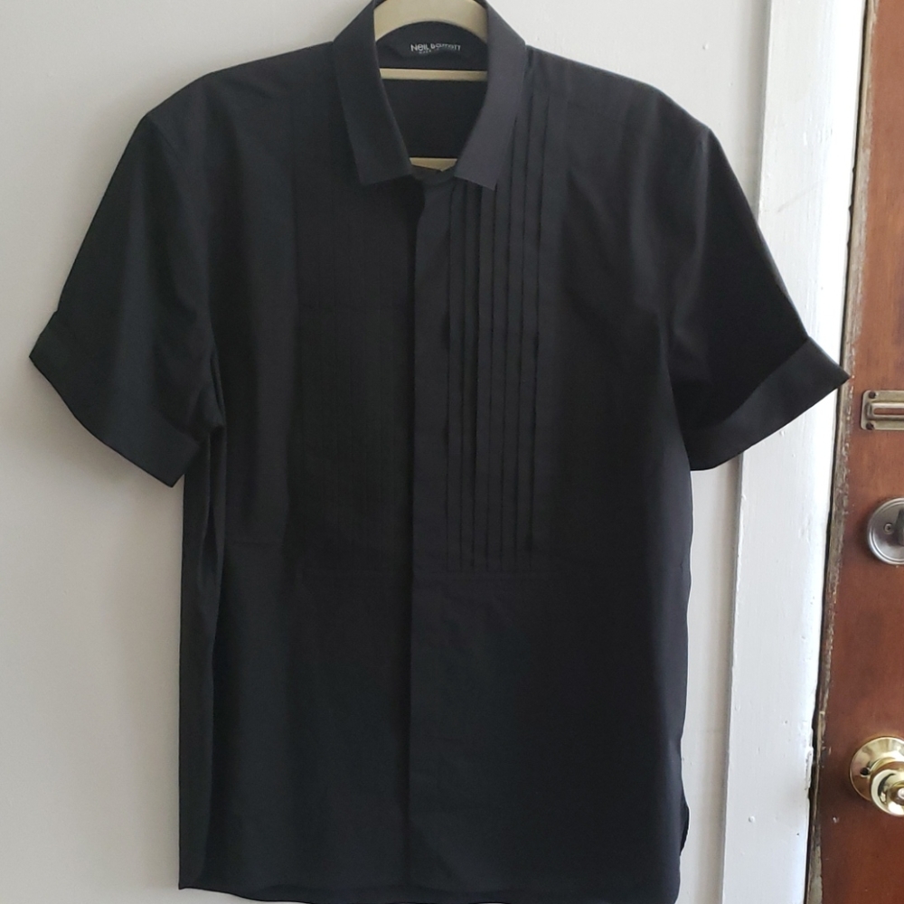 Neil Barret black tux shirt